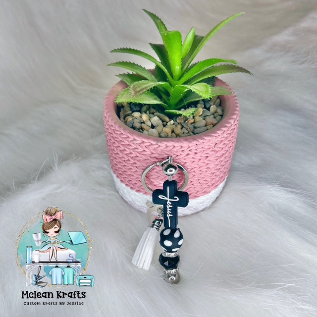 Black Cross Keychain