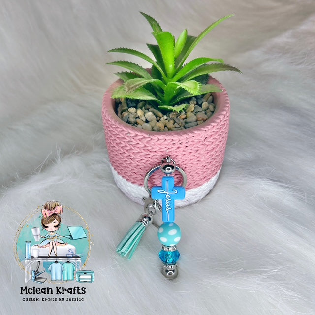 Blue Cross Keychain